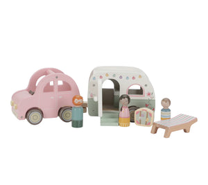 Little Dutch Wooden Toy Car with Caravan FSC