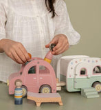 Little Dutch Wooden Toy Car with Caravan FSC