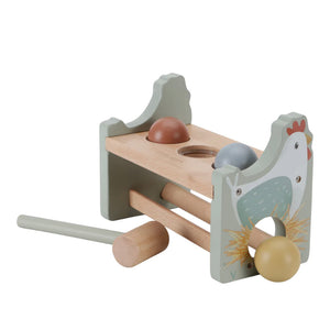 Little Dutch Little Farm Chicken Pounding Bench with Rolling Balls FSC