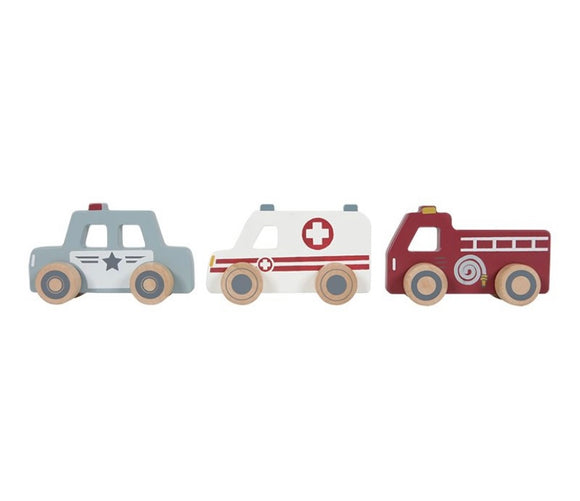 Little Dutch Emergency Vehicles Wooden Toys Set