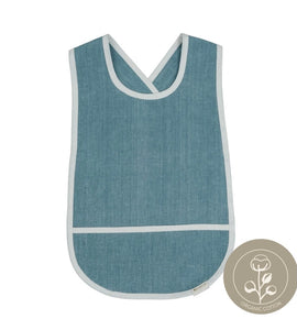 Fabelab Cross Back Bib - Chambray Blue Spruce