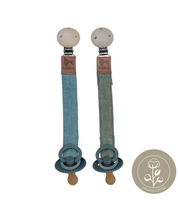 Fabelab Dummy Strap 2 Pack - Chambray Blue Spruce and Olive